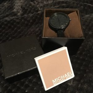 Michael Kors pavé-trimmed bezel black watch